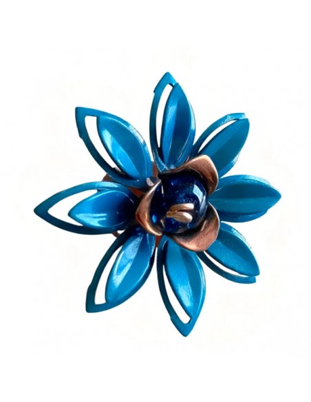 Charm "Le Bacche" di Koccode fatto a mano con perla in resina ambrata, fiori vintage 36x30 mm, x 1