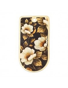 Grande Charm rettagolare arrotondato con stampe Japan...