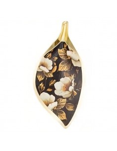 Charm foglia leggermente ondulato dorato conn Stampe...