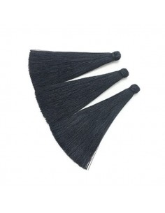 Lunga nappina in filo di seta color nero 80x9 mm, x 1