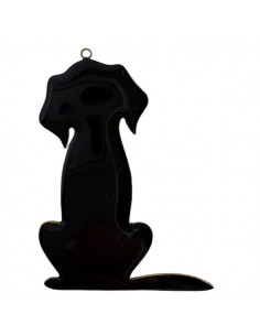 Grande Charm siluette cane smaltato nero su entrambi i...