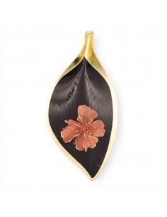 Charm foglia leggermente ondulato dorato conn Stampe...