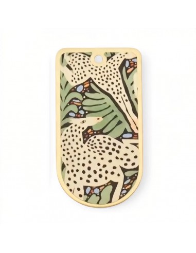 Grande Charm rettagolare arrotondato con stampe...