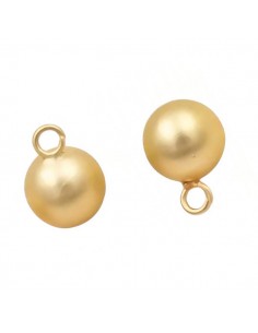 Charm pallina dorata matt 8 mm, x 1