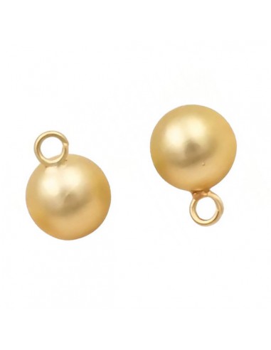 Charm pallina dorata matt 8 mm, x 1