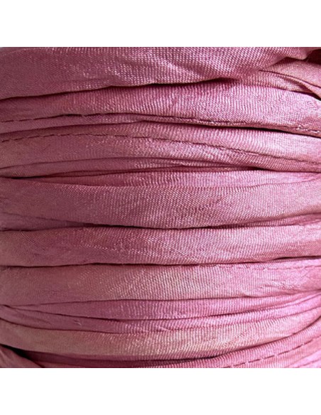 Cordoncino in seta sari rosa, circa 5 mm, x 1 mt