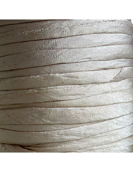Cordoncino in seta sari avorio, circa 5 mm, x 1 mt