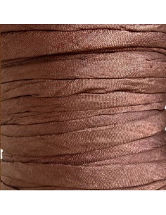 Cordoncino in seta sari cioccolato, circa 5 mm, x 1 mt