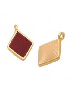 Charm dorato matt rombo bicolor avorio rosato/borgogna...
