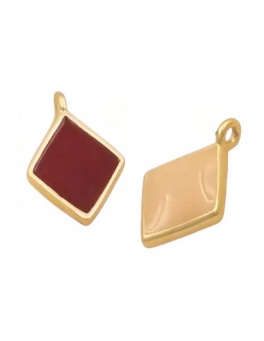 Charm dorato matt rombo bicolor avorio...
