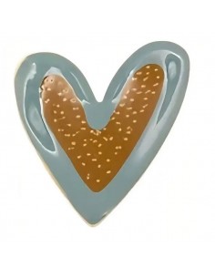 Charm connettore cuore dorato leggermente incurvato matt...