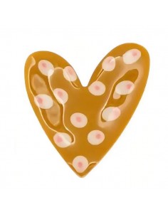 Charm connettore cuore dorato leggermente incurvato matt...