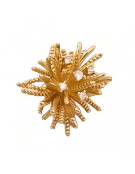 Charm pon pon dorato con strass 20x18 mm, x 1