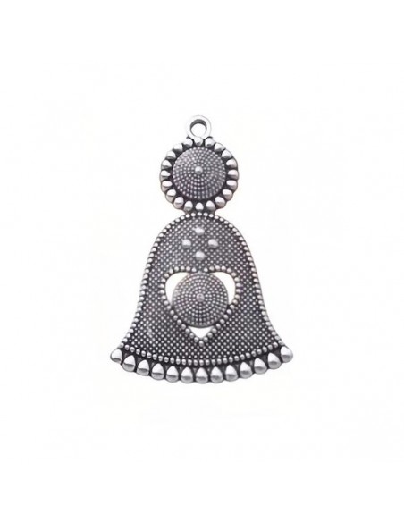 Charm argentato anticato effetto filigrana sarda angelo 34x22mm,  x 1