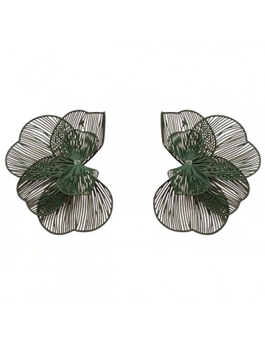 Grandi orecchini a perno mezzo fiore...