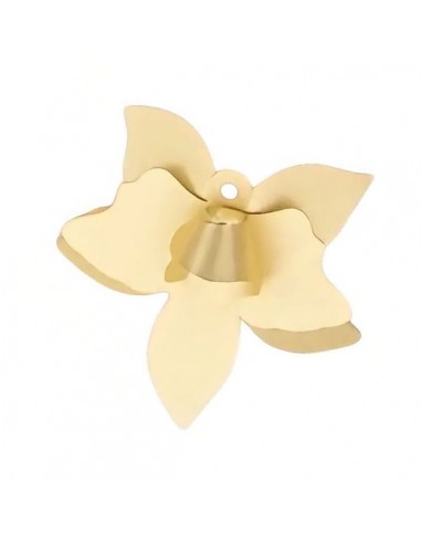 Charm fiore dorato matt 42x50 mm, x 1