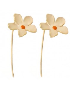 Grandi monachelle con fiore smaltato panna 25mm, una coppia