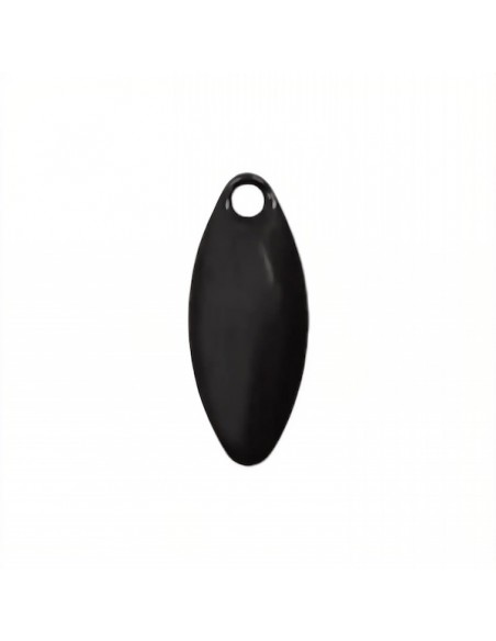 Charm chicco di riso smaltato su entrambi i lati nero 10x4,5mm, x 1