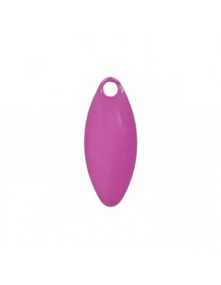 Charm chicco di riso smaltato su entrambi i lati magenta 10x4,5mm, x 1