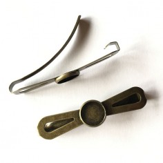 Spilla per capelli bronzata con fiocco portacabochon 12 mm