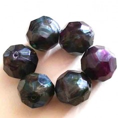 Perla in resina,  sfacettata colore nero perlato
