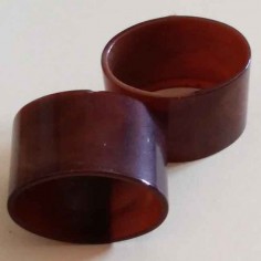 Perla in resina,  grande anella ovale colore legno