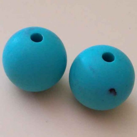 Perla in resina, sfera colore turchese effetto marmorizzato