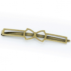Spilla  per capelli bronzata in metallo 66x9 mm con fiocco