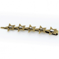 Spilla  per capelli bronzata in metallo 66x8 mm con stelle