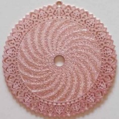 Charm pendente, grande tondo colore oro rosa opaco