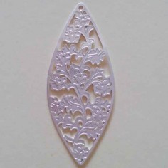 Charm pendente, grande ovale colore argento opaco, con...
