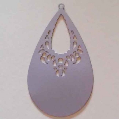 Charm pendente, filigrana a goccia colore argento opaco