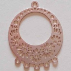 Charm pendente, filigrana connettore tondo con anelline,...
