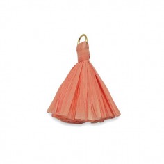 Nappina in rafia color rosa salmone con anellino dorato...