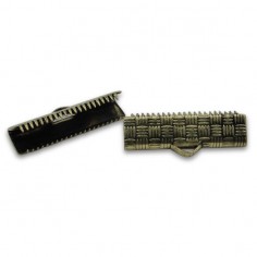 Terminale da stringere 20 mm bronzo antico x2