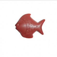 Pesce rosso scuro in resina con foro passante per la...