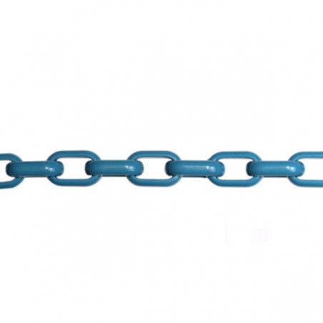 Catena in resina color blu avio con maglie ovali apribili 30x19mm, 12,5 cm
