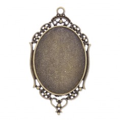 Portacabochon ovale con anella per cabochon 30x40 mm