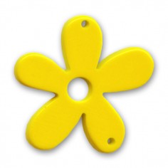 Connettore fiore in resina giallo 56x51mm, x 1