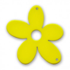 Grande connettore fiore in resina giallo 87x79 mm, x 1