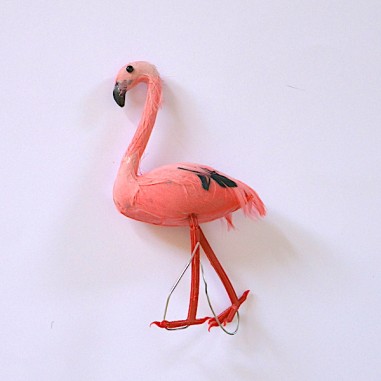 Fenicottero rosa con piume rosa circa 13 cm