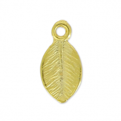 Charm piccola foglia 10x5mm dorato, x 1