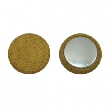 Coppia di cabochons in stoffa color senape con...