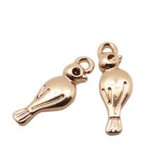 Charm uccellino oro rosa 17 mm, x 1