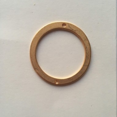 Charm connettore oro satinato cerchio 42mm con...