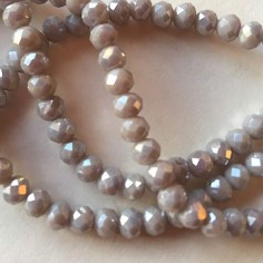 Sfera mezzo cristallo rotonda schiacciata grigio 4x3 mm,...