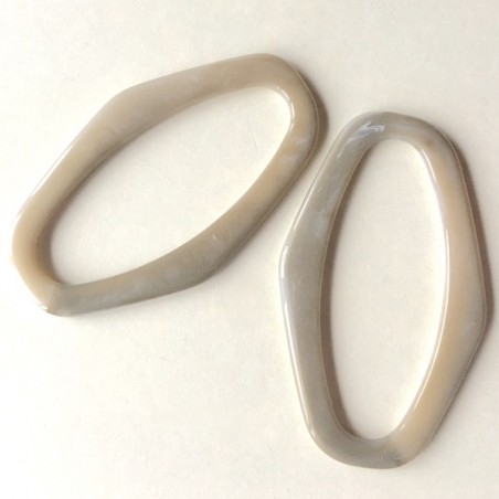 Perla anello tondo color talpa melange 70x42 mm, x 1