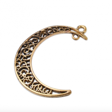 Charm connettore in metallo oro antico Luna...