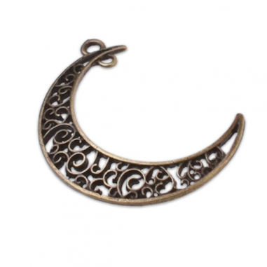 Charm connettore in metallo bronzo Luna...