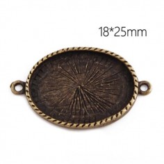 Portacabochon connettore bronzato 18x25 mm, x 1